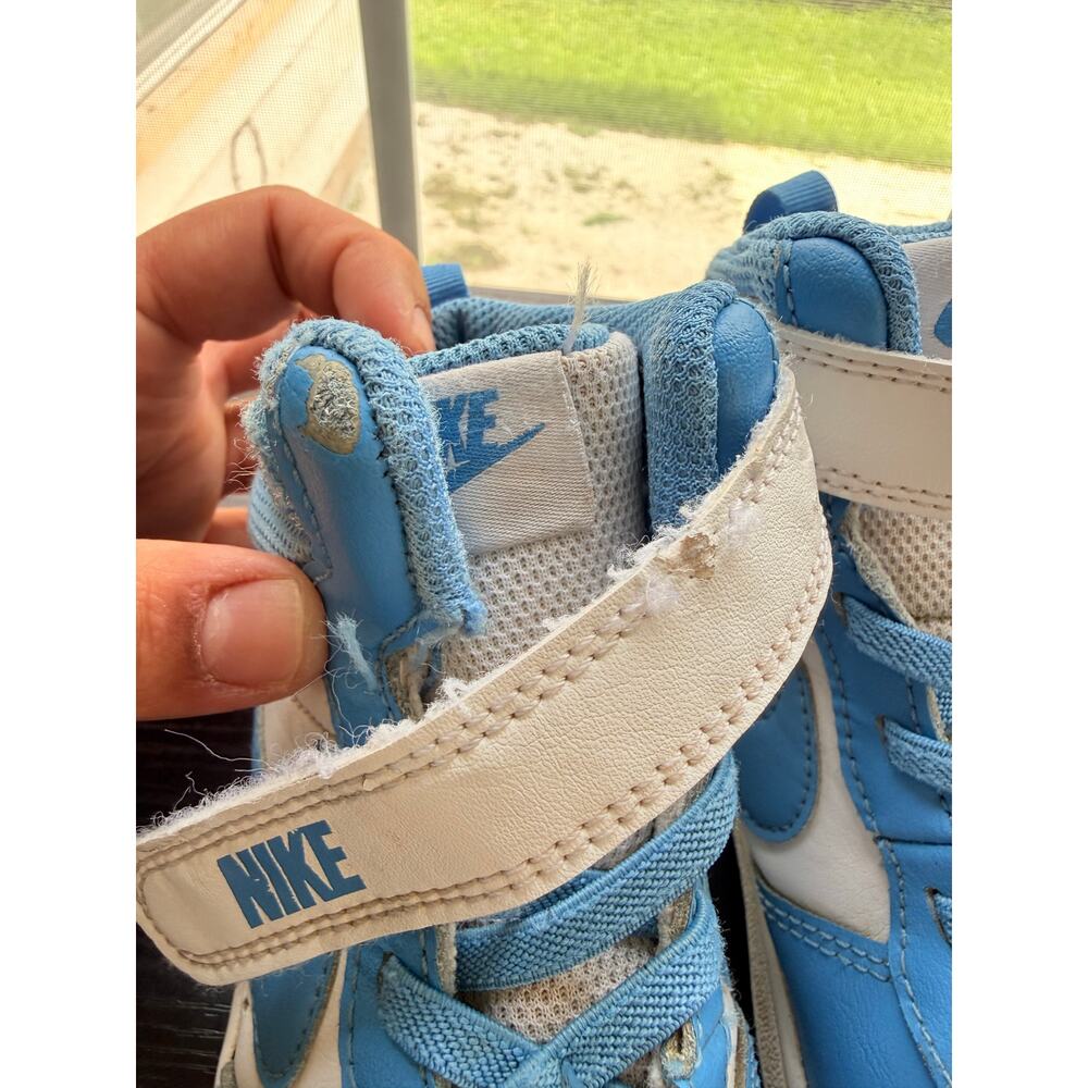 Nike Court Borough Mid Kids Shoes Size 1Y Blue White High Top Sneakers - Picture 9 of 9